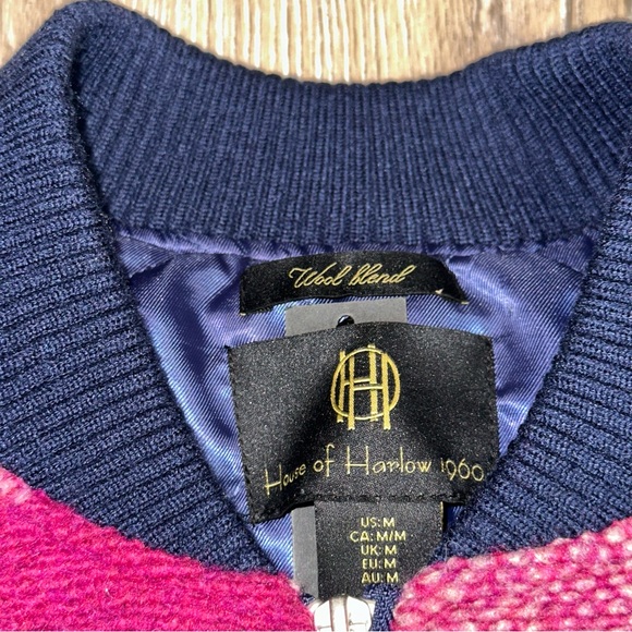 House Of Harlow 1960 Women's Med Plaid Wool Blend Quilted Lined Bomber Jacket - Picture 2 of 11